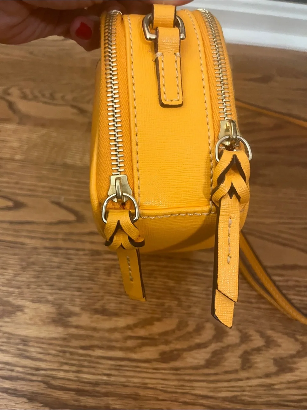 Dooney & Bourke Saffiano Camera Crossbody Tangerine Color